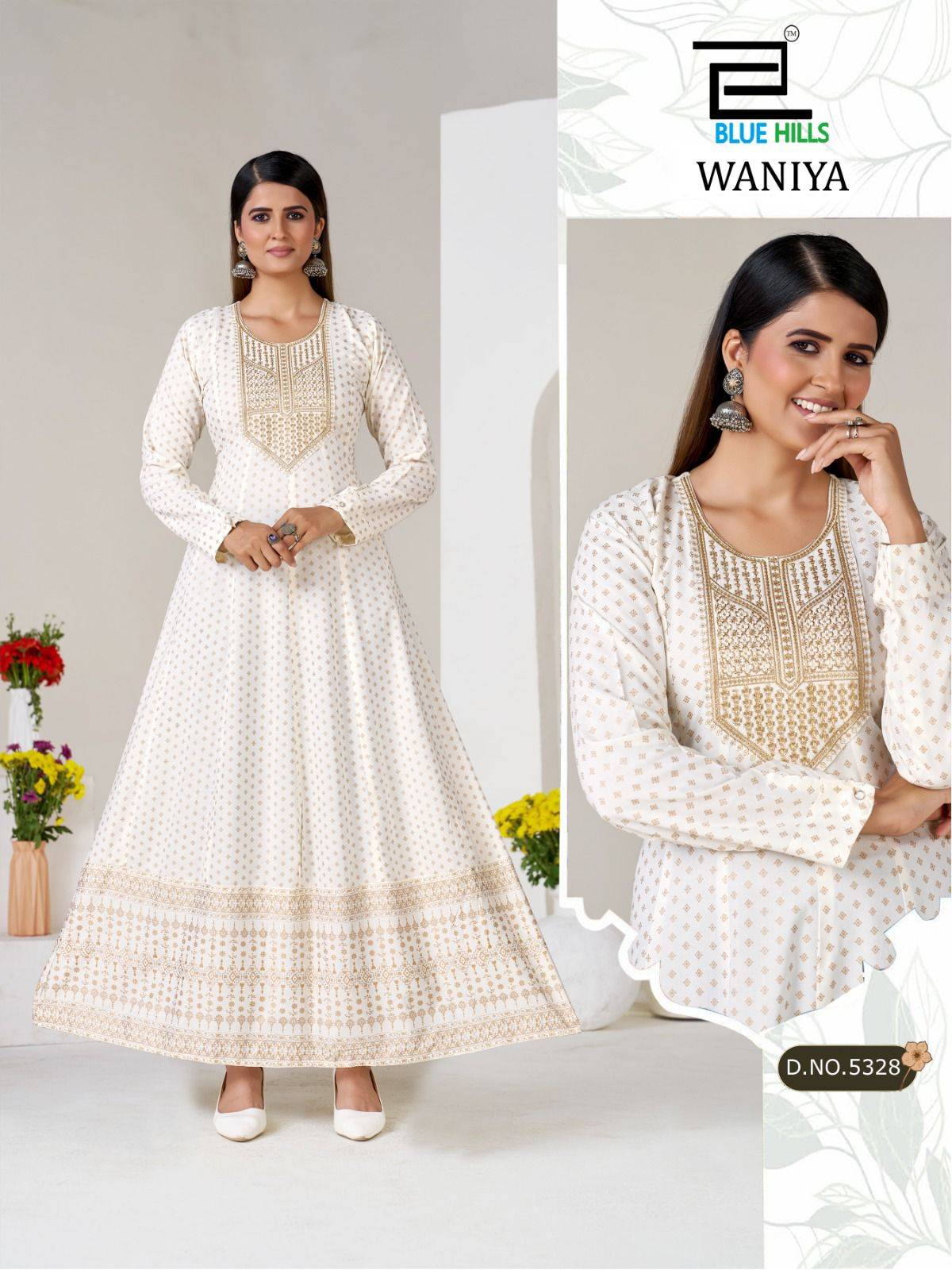 Waniya By BLUE HULLS 5323 To 5328 Series Designer Stylish Fancy Colorful Beautiful Party Wear & Ethnic Wear Collection Rayon 14kg Gown At Wholesale Price